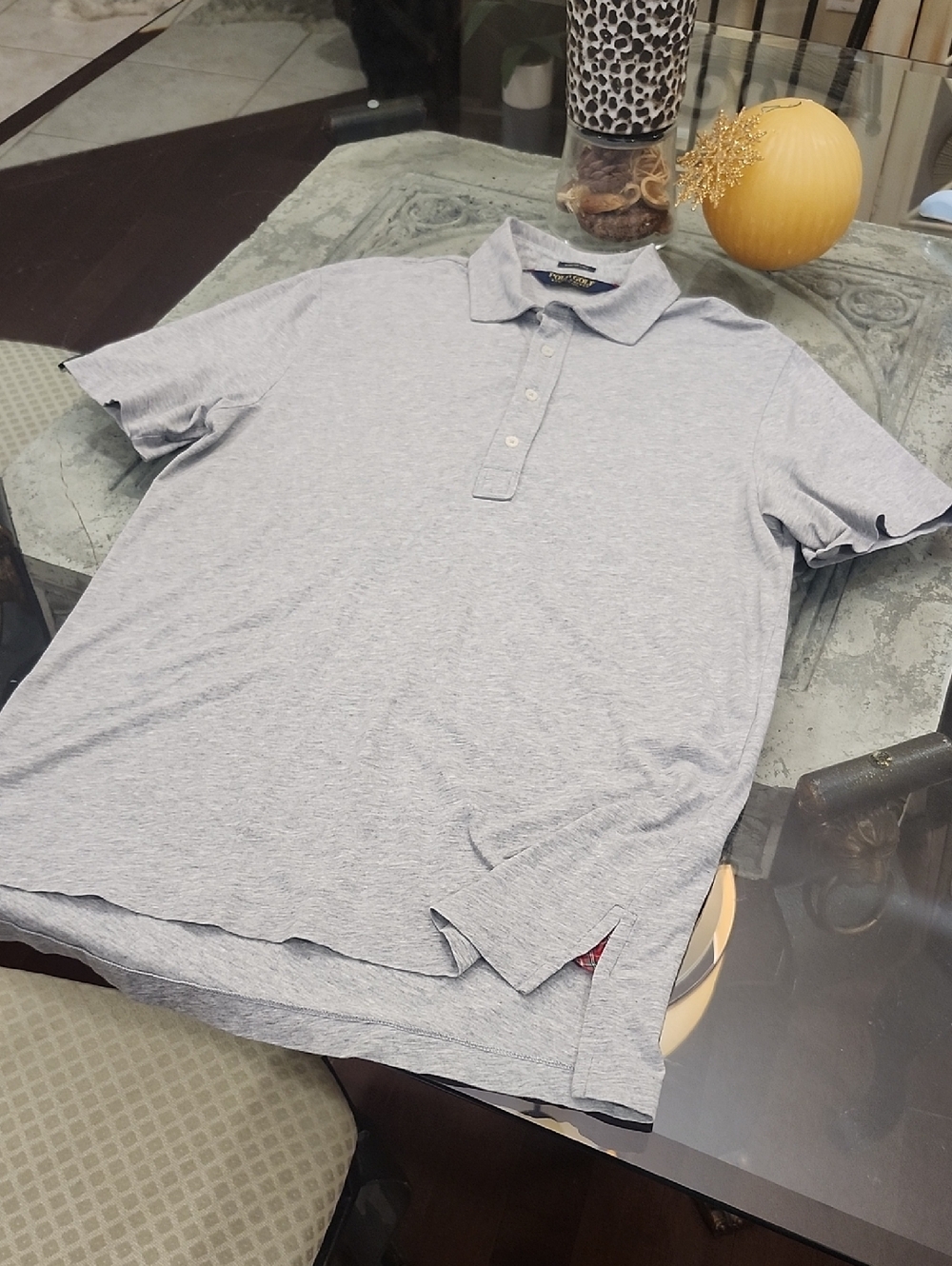 Ralph Lauren Solid Gray Cotton Polo Golf Shirt Like New S
